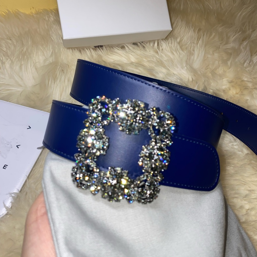 New authentic Manolo Blahnik leather hangisi belt